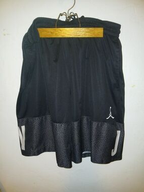 Jordan Black Athletic Shorts with Subtle Gray Pattern